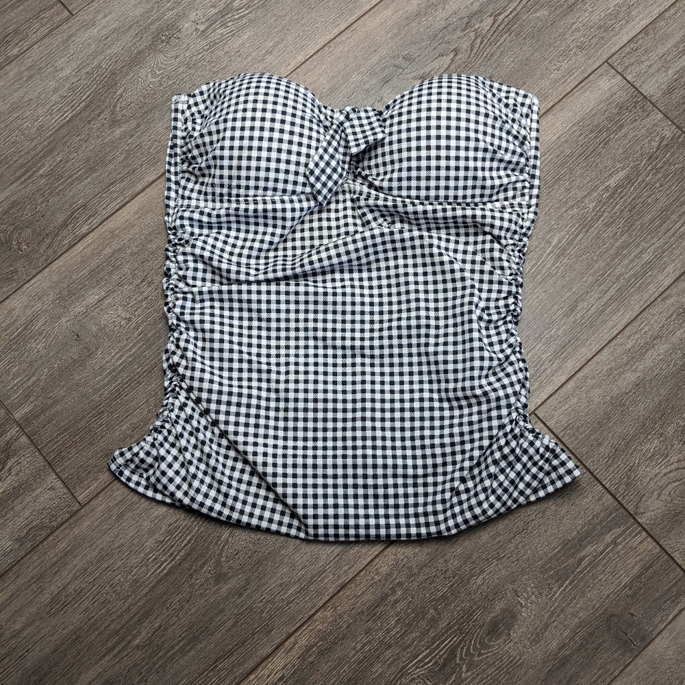Tommy Bahama black/ white checkered bandino top